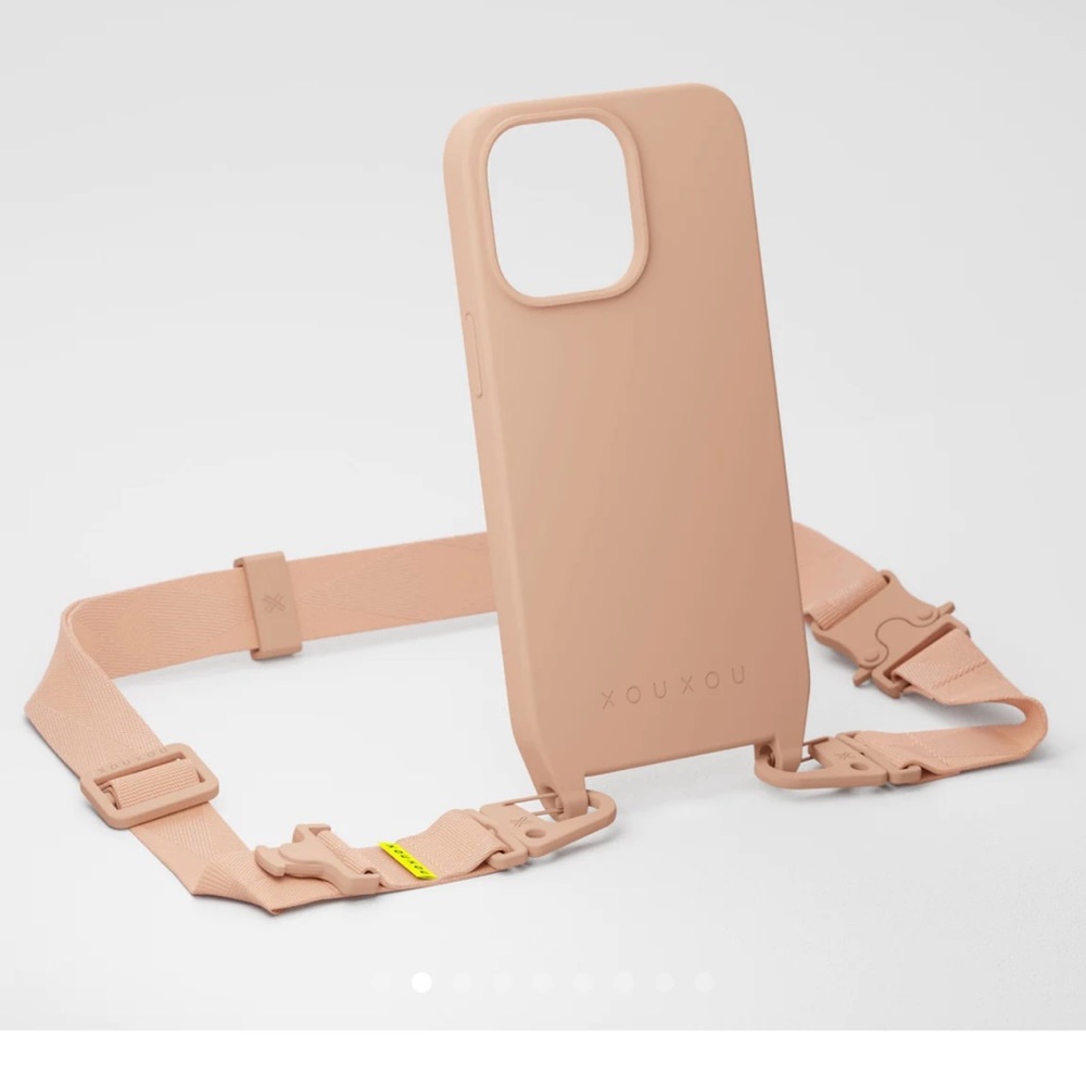 XouXou phone case with strap accessories.Brand New,Powder Pink. iPhone 14 Pro